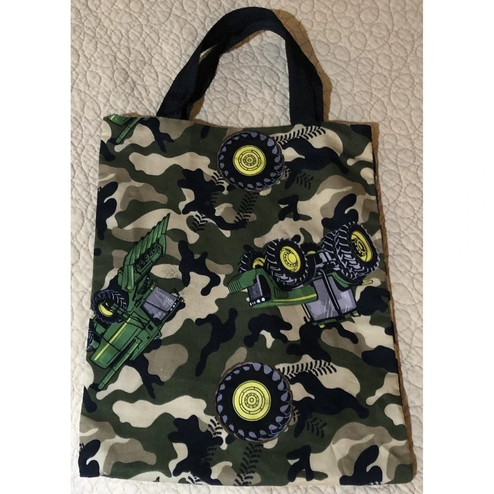 Tractor Handmade Lined  Bag Tote Tablet Book Toy Farm Bag Birthday Baby Gift‎